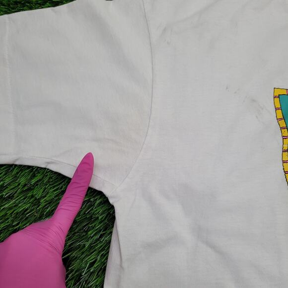 Vintage 80s Cute Bunny Rabbit Shirt Womens XL 22x26 USA Crop - Picture 5 of 14